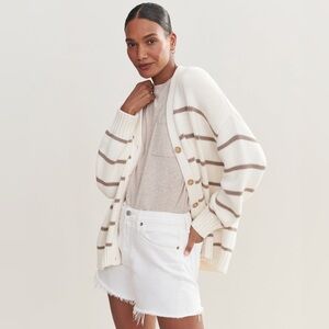 Jenni Kayne Cream and Brown Striped Cardigan